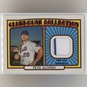2021 Topps Heritage Clubhouse Collection Relics Pete Alonso #CCR-PA 7xr